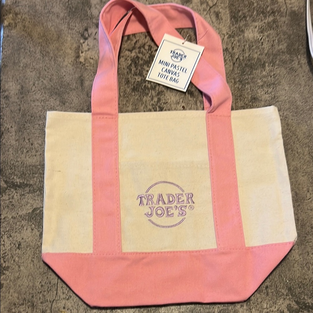 Trader Joe's Pink Pastel Mini Tote Limited Edition